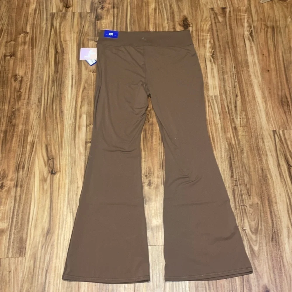 JoyLab women’s XL pants crossover flare high rise leggings mocha brown NWT